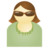 Sunglass woman green Icon